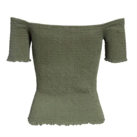 Bp. Green Smocked Off-the-Shoulder Top Size Medium (8-10) NWT - Picture 3 of 11